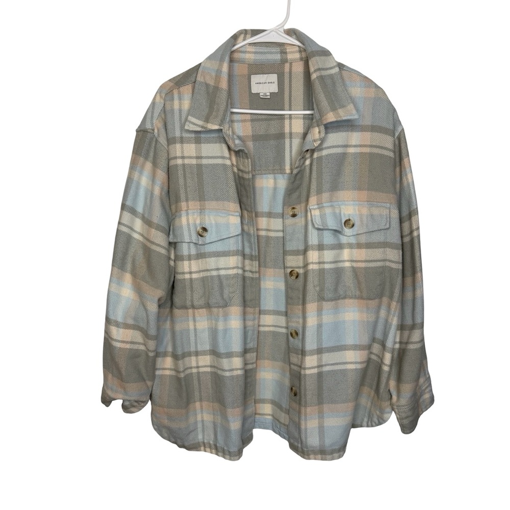 ✨ American Eagle Plaid Shacket Jacket Women’s Large ✨
